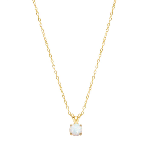 PRIMROSE Sterling Silver White Opal Solitaire Pendant Necklace