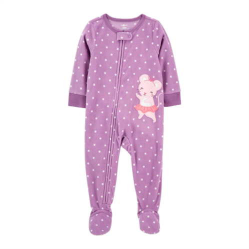 Toddler Girl Carters Mouse Fleece Footed Pajamas