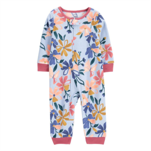 Toddler Girl Carters Floral Fleece Footless Pajamas