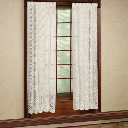 Sweet Home Lace Jacquard Window Curtain Single Panel Hopewell 58W x 84L White