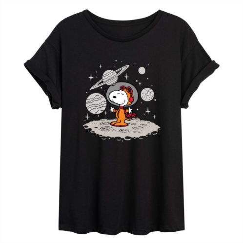 Licensed Character Juniors Peanuts Snoopy Planets Flowy Tee