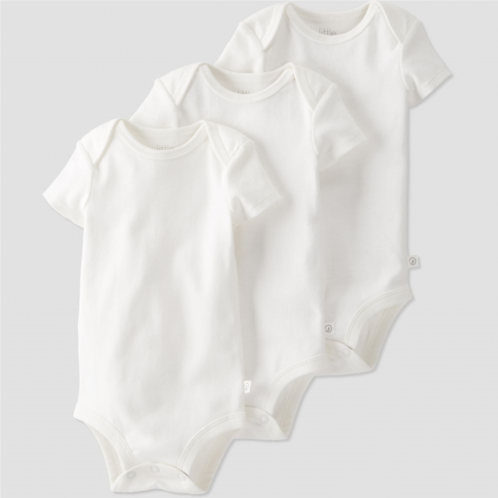 Baby Little Planet by Carters 3-Pack Organic Cotton Short-Sleeve Rib Bodysuits