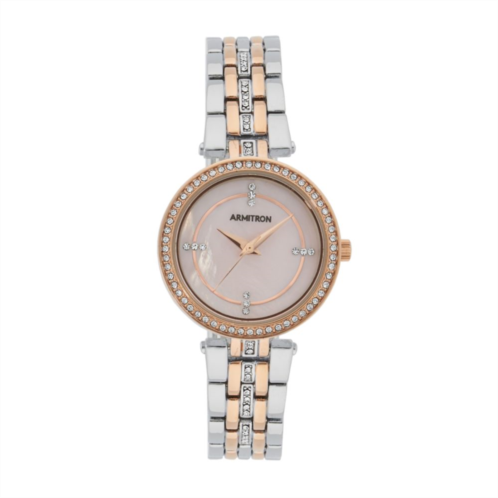 Armitron Womens Two Tone Crystal Accent Bracelet Watch - 75-5803PMTR