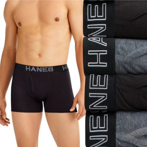 Mens Hanes Ultimate 4-Pack Comfort Flex Fit Total Support Pouch Trunks