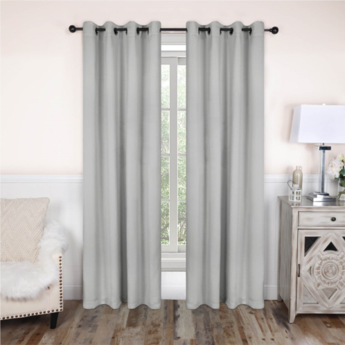 SUPERIOR Solid Insulated Thermal 2-Piece Blackout Grommet Window Curtain Panels