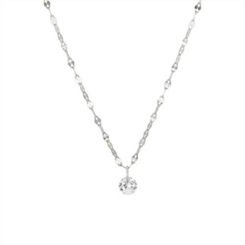 PRIMROSE Sterling Silver Floating Cubic Zirconia Pendant Necklace