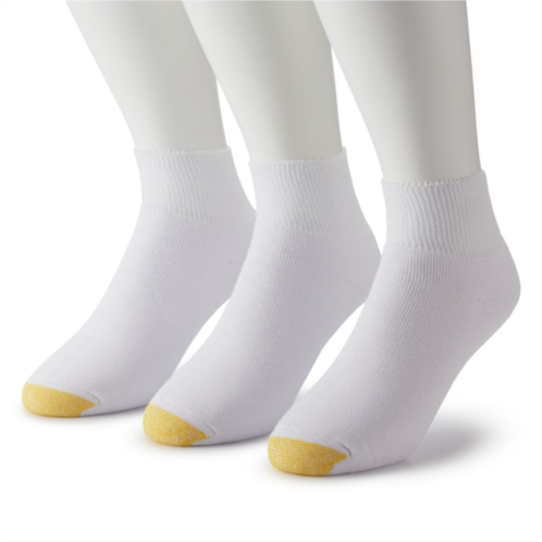 Mens GOLDTOE 3-pack Non-Binding Quarter Socks