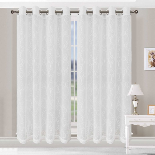 Superior Imperial Trellis Thermal Insulated Pair of 2 Blackout Window Curtain Panels