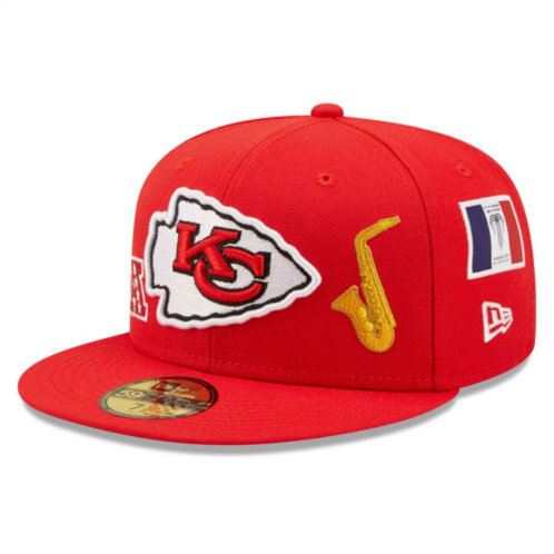 Mens New Era Red Kansas City Chiefs Team Local 59FIFTY Fitted Hat