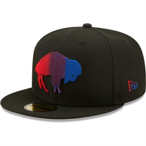 New Era x Staple Mens New Era Black Buffalo Bills Color Dim Throwback 59FIFTY Fitted Hat