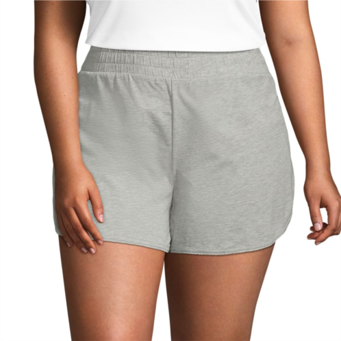 Plus Size Lands End Womens Comfort Knit Pajama Shorts with Built-In Brief Panty