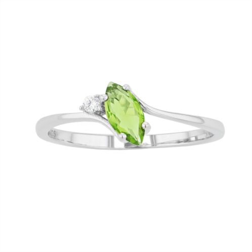 Traditions Jewelry Company Sterling Silver Crystal Birthstone Marquise Ring