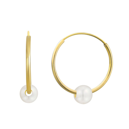 Taylor Grace 10k Gold Freshwater Cultured Pearl Endless Hoop Earrings