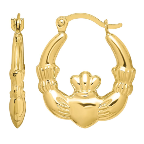 Unbranded 10k Gold Claddagh Hollow Hoop Earrings