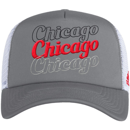 Womens adidas Gray/White Chicago Blackhawks Foam Trucker Snapback Hat