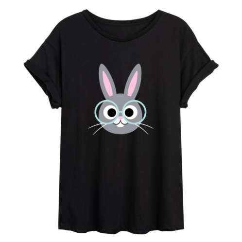 Licensed Character Juniors Bunny With Glasses Flowy Tee