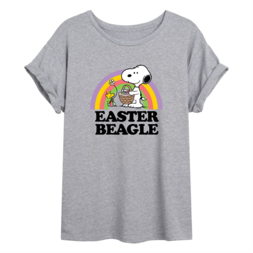 Licensed Character Juniors Peanuts Easter Beagle Flowy Tee