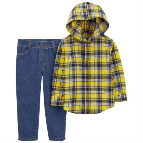 Baby Boy Carters Plaid Button-Front Shirt & Denim Pants Set