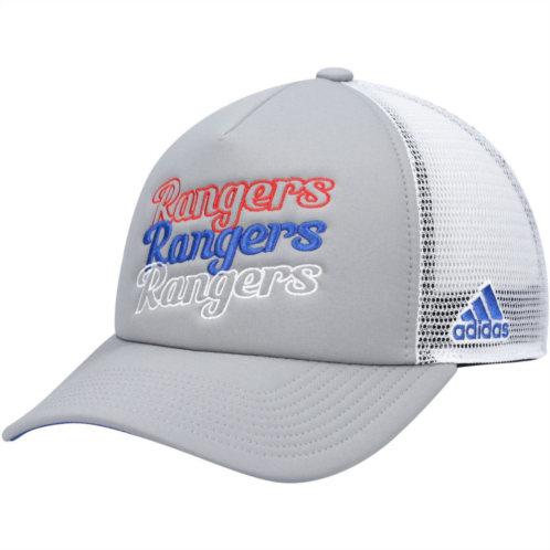 Womens adidas Gray/White New York Rangers Foam Trucker Snapback Hat