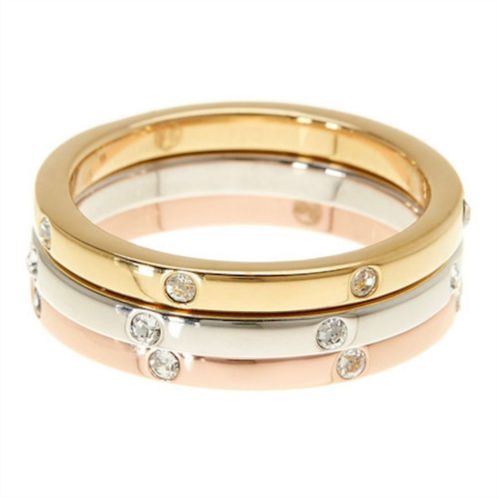 Adornia 14k Gold & Rose Gold Plated Stainless Steel Cubic Zirconia Dotted Eternity Band Trio Set