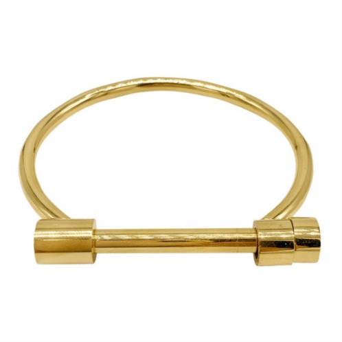 Adornia 14k Gold Plated Stainless Steel Screw Cuff Bracelet