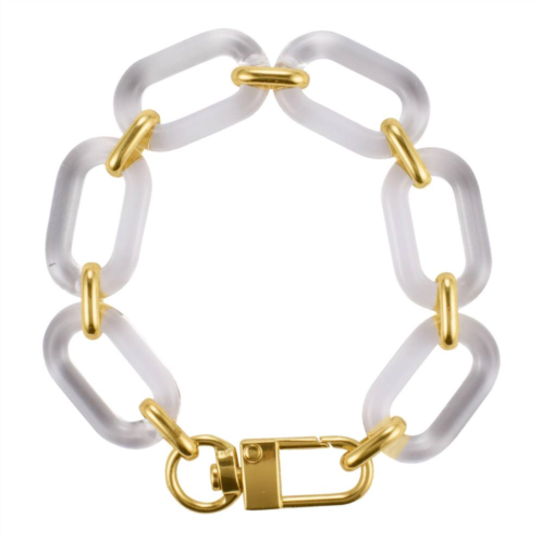 Adornia 14k Gold Plated Lucite Statement Chain Bracelet