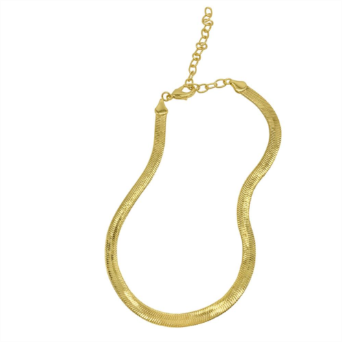 Adornia Silver Tone Herringbone Snake Chain Necklace