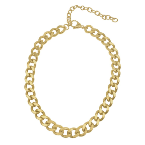 Adornia 14k Gold Plated Curb Chain Necklace