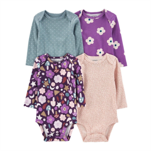 Baby Carters 4-Pack Floral & Print Bodysuits