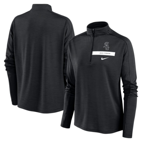 Womens Nike Black Chicago White Sox Primetime Local Touch Pacer Quarter-Zip Top