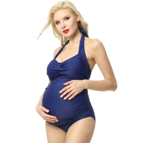 Maternity Pokkori UPF 50+ Halter One-Piece Swimsuit