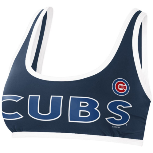 Womens G-III 4Her by Carl Banks Navy Chicago Cubs Southpaw Bikini Top