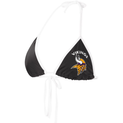 Womens G-III 4Her by Carl Banks Black Minnesota Vikings Perfect Match Bikini Top