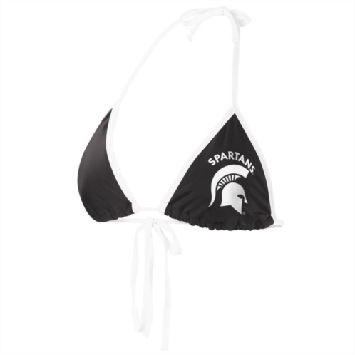 Womens G-III 4Her by Carl Banks Black Michigan State Spartans Perfect Match Bikini Top