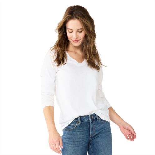Petite Sonoma Goods For Life Everyday Long Sleeve V-Neck Top