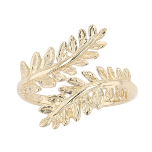 Au Naturale 14k Gold Olive Branch Bypass Ring