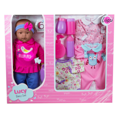 Lissi 15 Inch African American Baby Doll Set with Clothes & Accessories