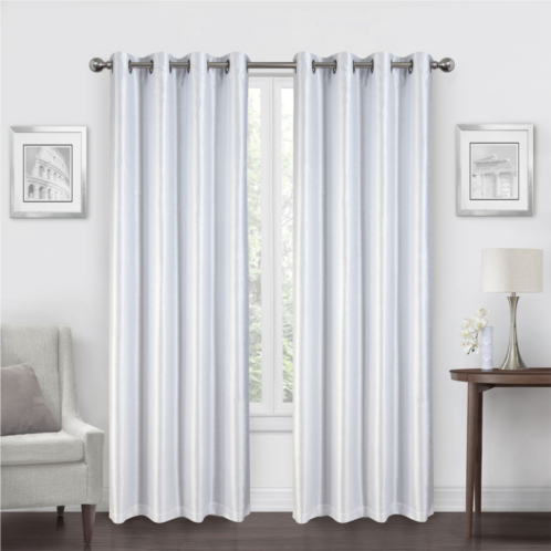 Regal Home 2 Solid Faux Silk Window Curtain Panels