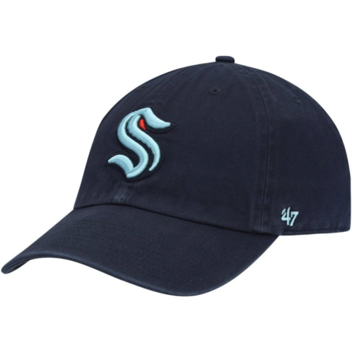 Unbranded Mens 47 Deep Sea Blue Seattle Kraken Clean Up Adjustable Hat
