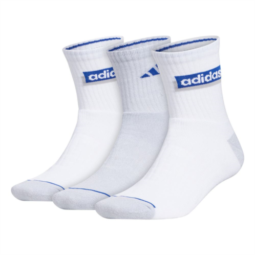 Mens adidas Sport Linear 3-Pack High-Quarter Socks