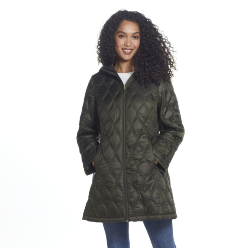 Womens Gallery Hood Quilted Coat
