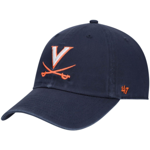 Unbranded Mens 47 Navy Virginia Cavaliers Clean Up Logo Adjustable Hat