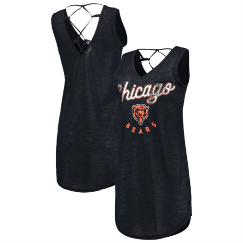 Womens G-III 4Her by Carl Banks Navy Chicago Bears Game Time Swim V-Neck Cover-Up Dress