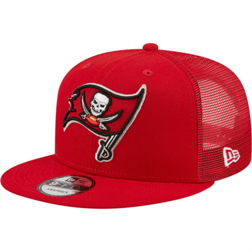 Mens New Era Red Tampa Bay Buccaneers Team Classic Trucker 9FIFTY Snapback Hat