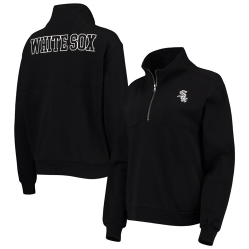 Unbranded Womens The Wild Collective Black Chicago White Sox Two-Hit Quarter-Zip Pullover Top