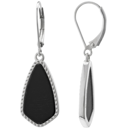 Gemistry Sterling Silver Black Onyx Oval Drop Earrings