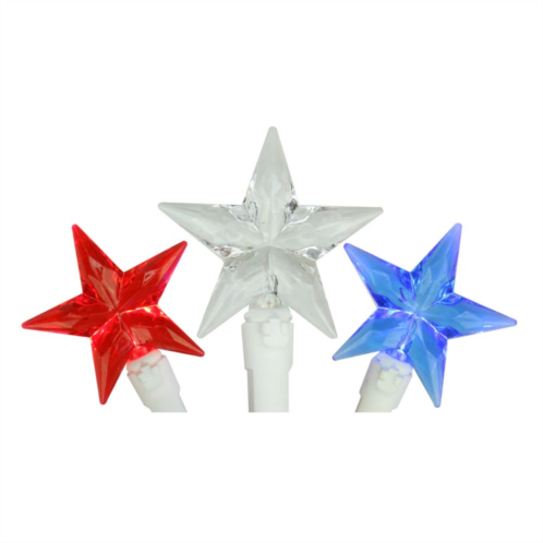 Northlight 30-Bulb Red, White & Blue LED Patriotic Star String Lights