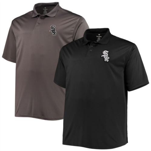 Profile Mens Black/Charcoal Chicago White Sox Big & Tall Two-Pack Polo Set