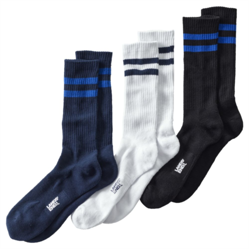 Mens Lands End Performance 3-Pack Crew Sock