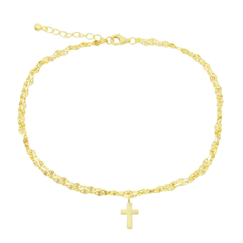 Unbranded Mirror Chain Cross Charm Anklet